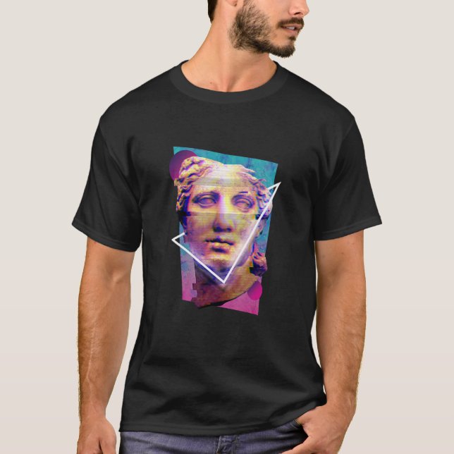 T-shirt Glitch Venus Statue Vaporwave Aesthetic Japan Desi (Devant)