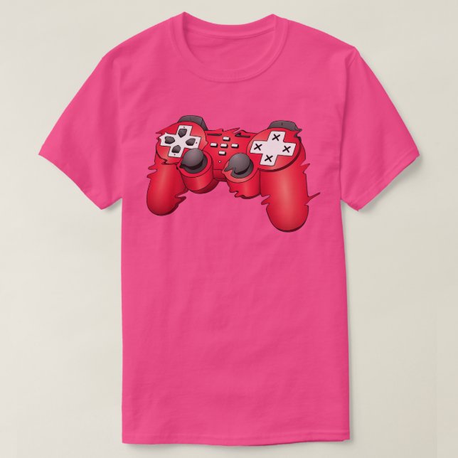 T-shirt Glitched Joystick For Gamers  (Design devant)