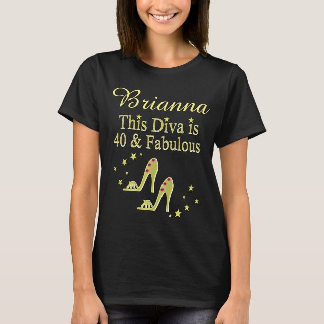 T-SHIRT GLITZY GOLD 40 ET FABULEUX PERSONNALISÉ T SHIRT (Devant)