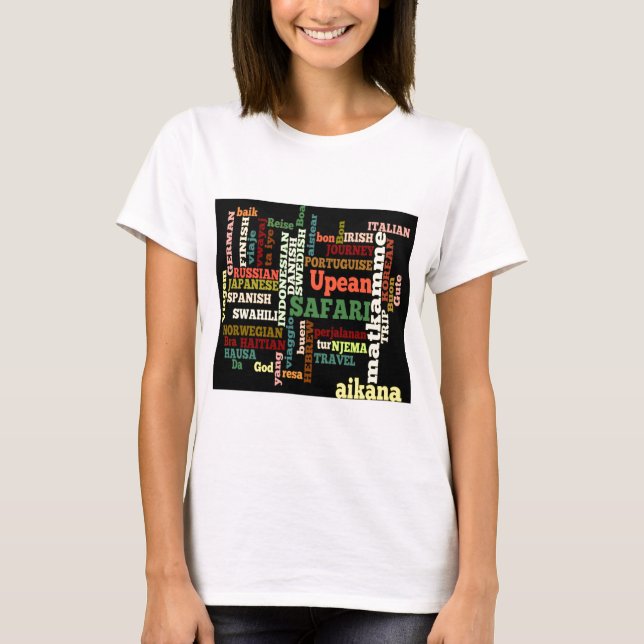 T-shirt Global Travel Language Collage tee - shirts et t-s (Devant)
