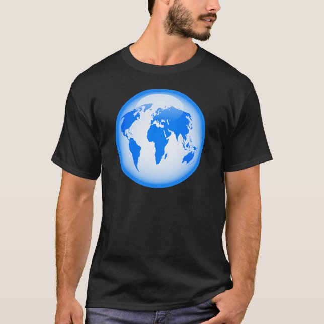 T-shirt Globe brillant bleu (Devant)