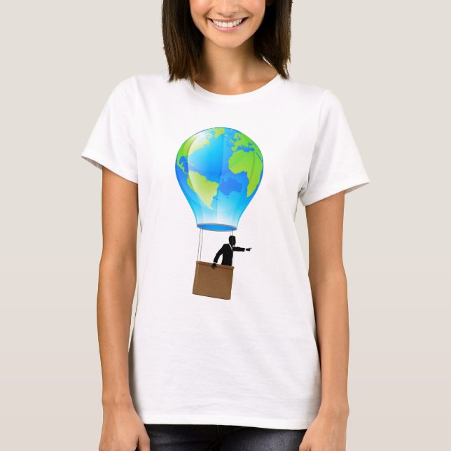 T-shirt Globe chaud de ballon à air (Devant)