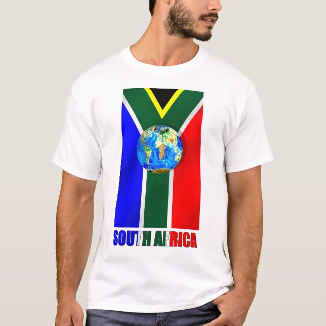 T-shirt Globe de ballon de football de l'Afrique du Sud du (Devant)