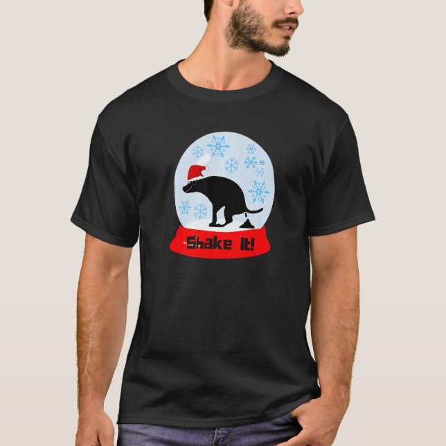 T-shirt Globe de chien qui défèque en secouant (Devant)