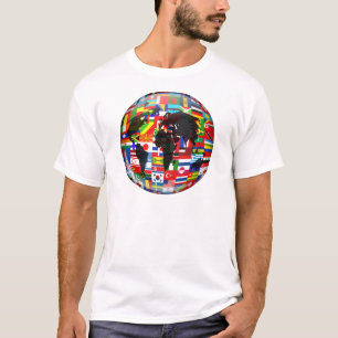 T-shirt Globe de drapeau