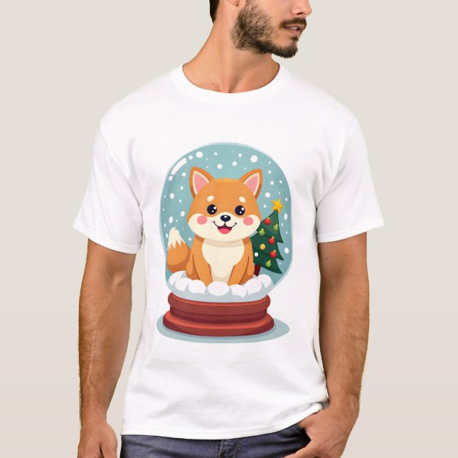 T-shirt Globe de neige Shiba (Devant)