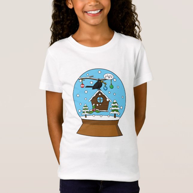T-Shirt Globe des neiges avec chant Blackbird (Devant)