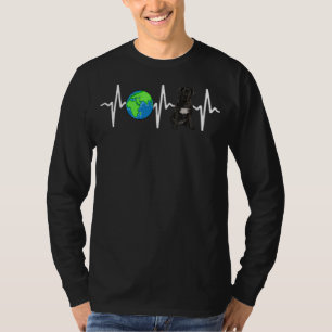 T-shirt Globe Planet Terre Canne Corso Heartbeat Chien