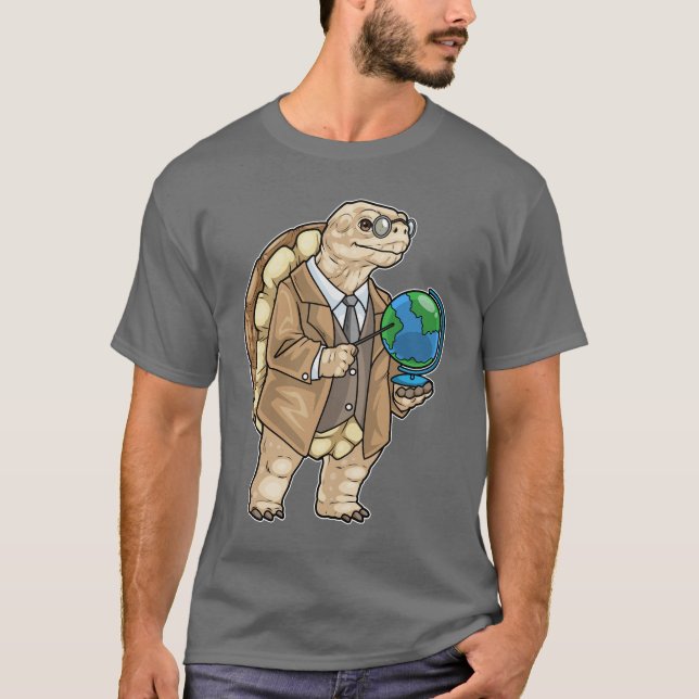 T-shirt Globe Professeur d'Histoire Tortue (Devant)
