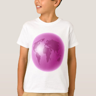 T-shirt Globe rose du monde