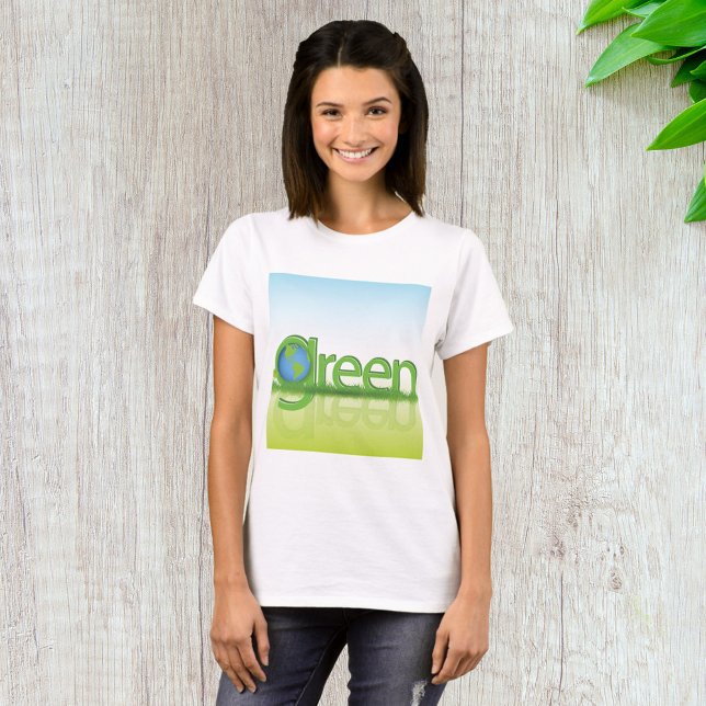 T-shirt Globe Terre Verte Éco-Amical Nature (Créateur téléchargé)