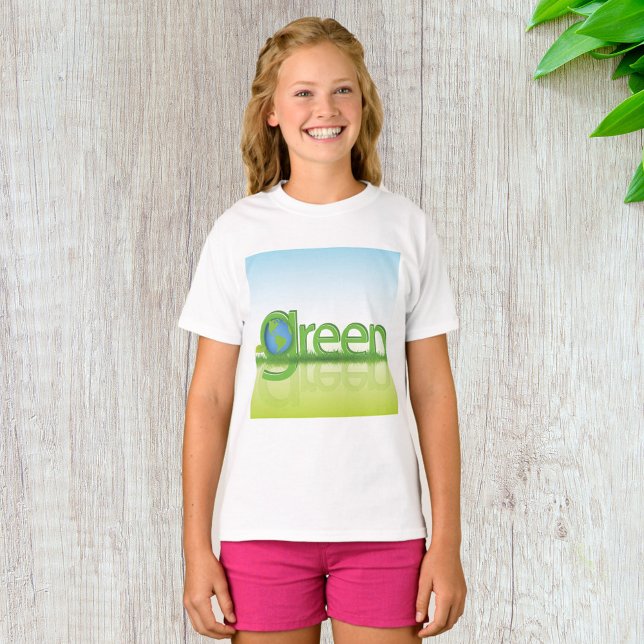 T-shirt Globe Terre Verte Éco-Amical Nature (Créateur téléchargé)