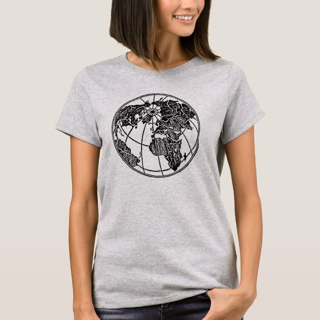 T-shirt Globe terrestre Afrique Asie Europe (Devant)