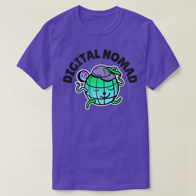 T-shirt Globetrotter Voyager Nomad numérique (Design devant)
