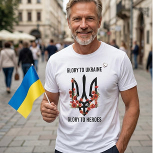 T-shirt Gloire à l'Ukraine. Gloire aux Héros. Trident. Tri