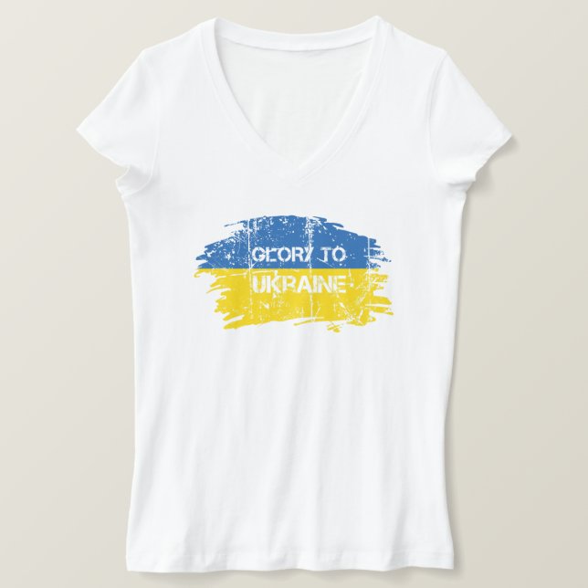 T-shirt Gloire Au Drapeau Ukrainien Ukraine (Design devant)