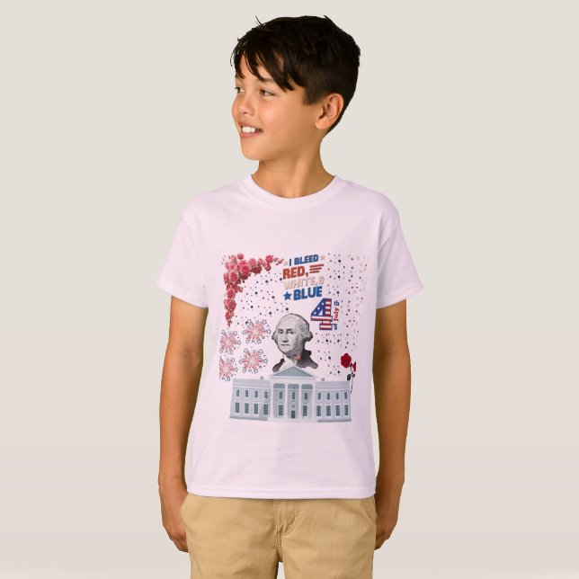 T-shirt Gloire sous les étoiles rose pâle (Devant entier)