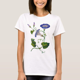 T-shirt Gloires de matin bleues brodées