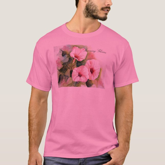 T-shirt Gloires de matin roses (Devant)