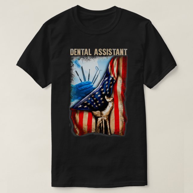 T-shirt Glorieuse assistante dentaire américaine (Design devant)