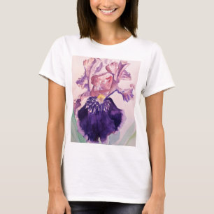 T-shirt Glorioues Purple Iris Aquarelle Peinture