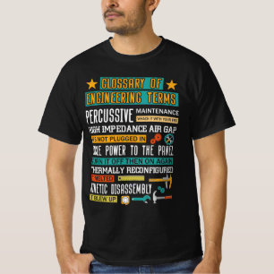T-shirt Glossaire des termes d'ingénierie Drôle d'ingénieu