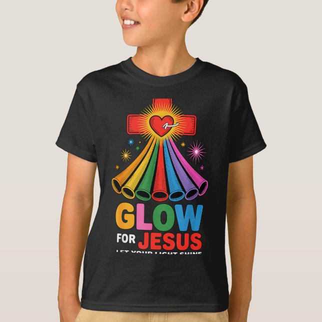 T-shirt Glow For Jesus Christian Faith  (Devant)