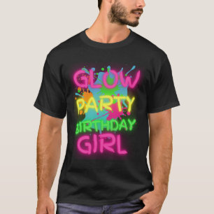T-shirt Glow Party Squad Birthday Girl Paint Splatter Glow