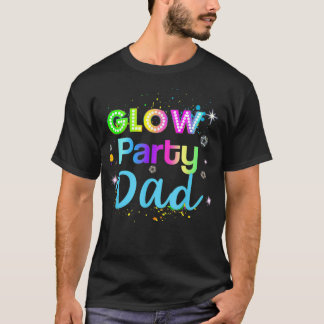 T-shirt Glow Party Squad Dad Paint Splatter Glow Party Mat