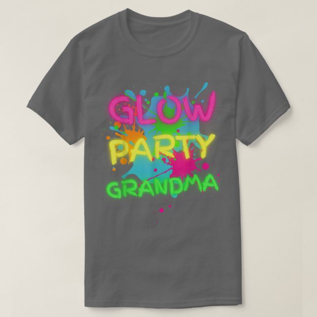 T-shirt Glow Party Squad Grand-mère Paint Splatz (Design devant)