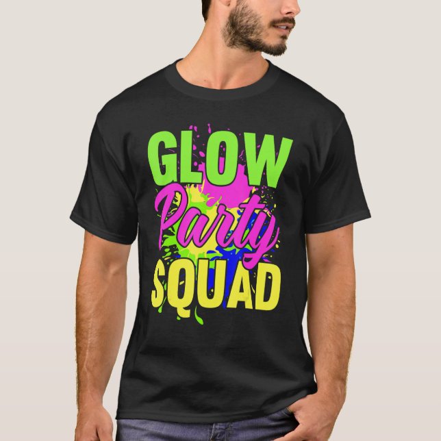 T-shirt Glow Party Squad Neon Lights Party 2 (Devant)