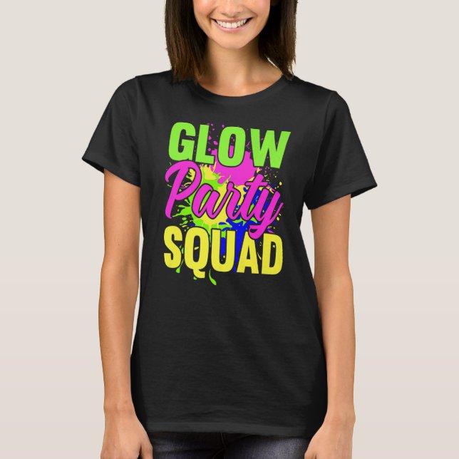 T-shirt Glow Party Squad Neon Lights Party 3 (Devant)