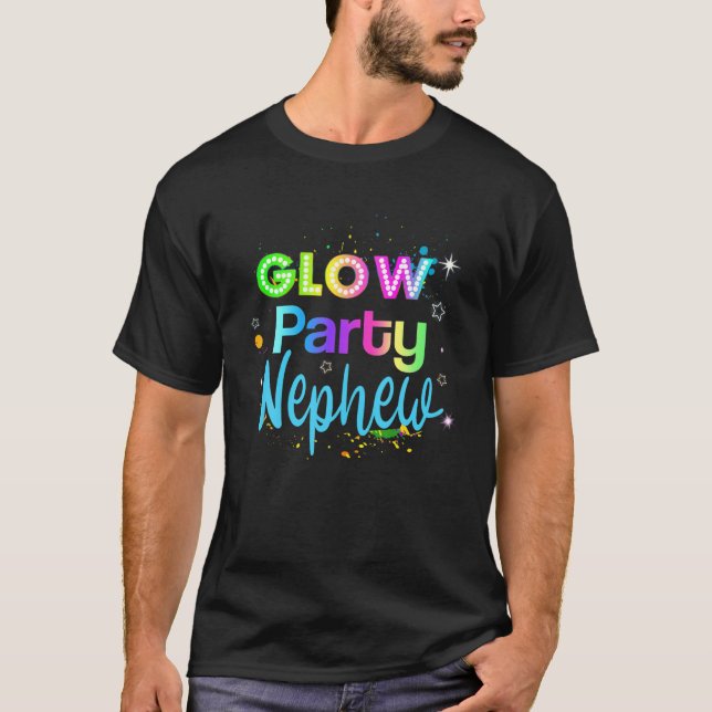T-shirt Glow Party Squad Nephew Paint Splatter Party (Devant)
