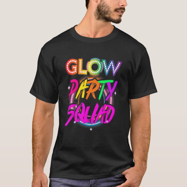 T-shirt Glow Party Squad Paint Splatter Effect Glow Party (Devant)