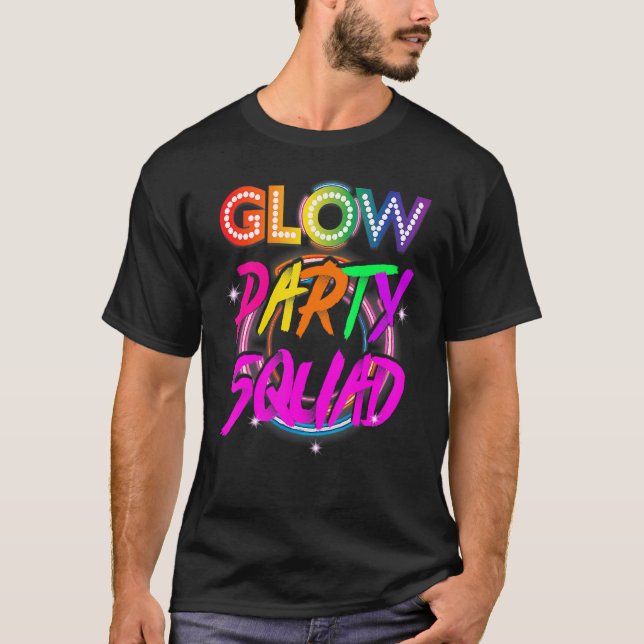 T-shirt Glow Party Squad Paint Splatter Effet Glow Party (Devant)