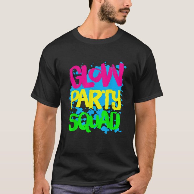 T-shirt Glow Party Squad Paint Splatter Effet Glow Party (Devant)
