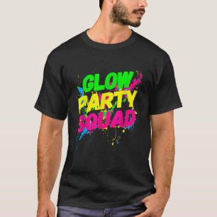 T-shirt Glow Party Squad Paint Splatter Effet Glow Party