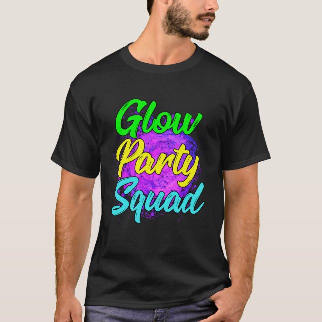 T-shirt Glow Party Squad Party  Cute Paint Splatter Tee (Devant)
