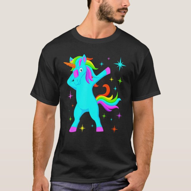 T-shirt Glow Party Unicorn Squad Neon Lights Party   (Devant)