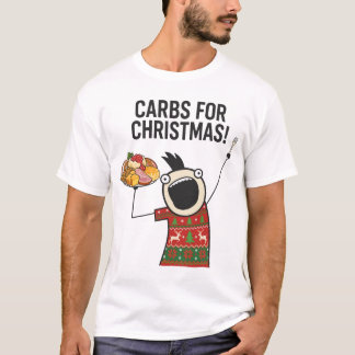 T-shirt Glucides pour Noël Drôle de Foodie