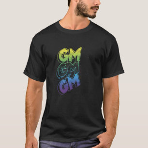 T-shirt GM Good Morning Grunge Text Splatter Crypto Invest