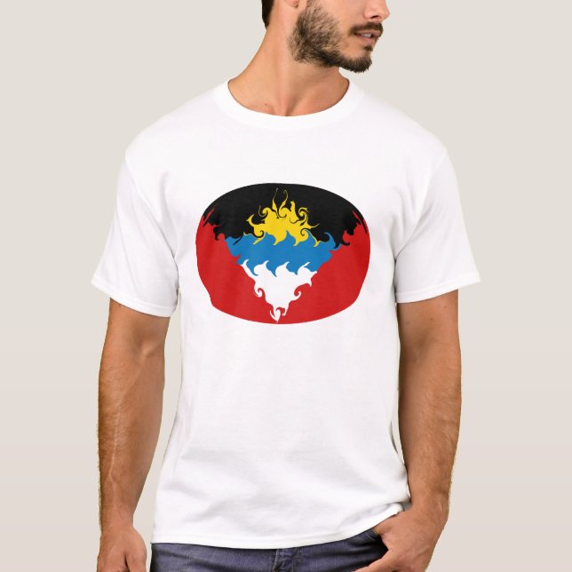 T-shirt Gnarly de drapeau de l'Antigua et du (Devant)