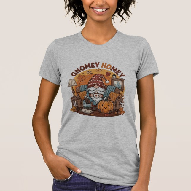 T-shirt Gnome à la maison citrouille saisonnier design (Devant)