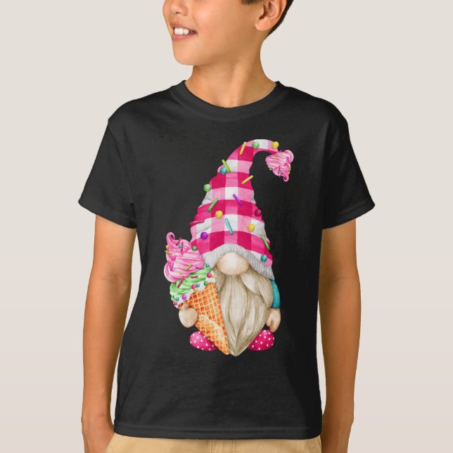 T-shirt Gnome Amateur De Crème Glaciaire Pour Femmes Avec  (Devant)