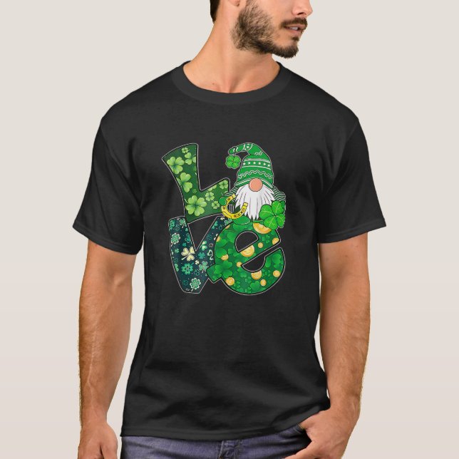 T-shirt Gnome Amour Drôle St Patrick's Day (Devant)
