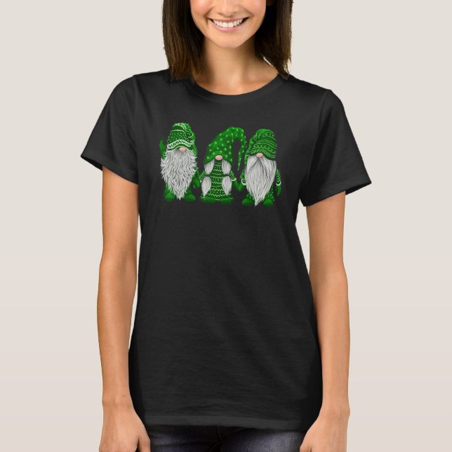 T-shirt Gnome au pull vert Saint Patrick Gnome irlandais (Devant)
