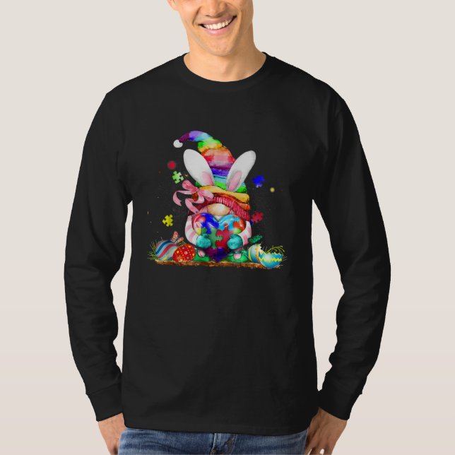 T-shirt Gnome Autism Easter Bunny Spring Boys Kids Girls E (Devant)