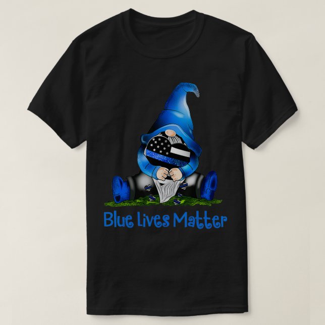 T-shirt Gnome avec coeur de ligne bleue (Design devant)