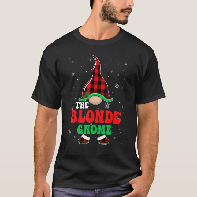 T-shirt Gnome blond Plaid de Buffalo Ensembles de Noël en  (Devant)