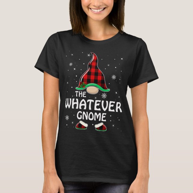T-shirt Gnome Buffalo Plaid Matching Family Chris (Devant)